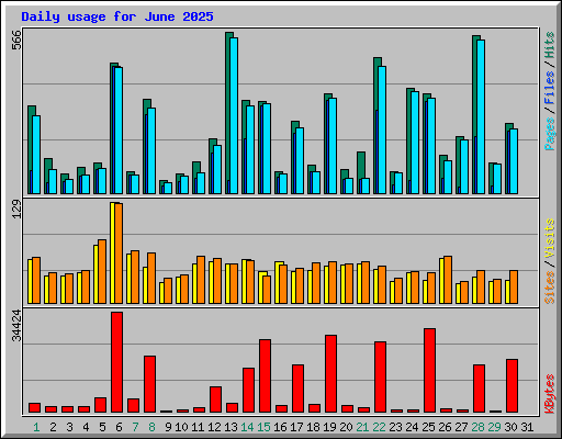Daily usage for June 2025