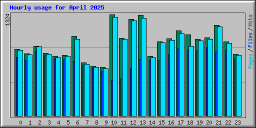 Hourly usage for April 2025
